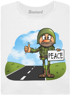 Peace dámske tričko s lemom White