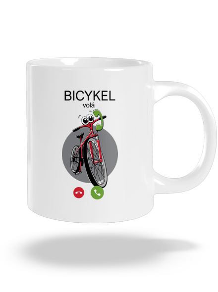 Bicykel volá veľký hrnček White