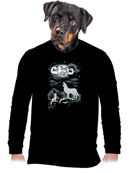 Vlčia ária pánske dlhý rukáv Black