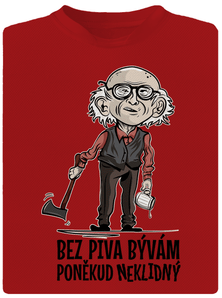 Neklidný bez piva pánske športové tričko Red Mal