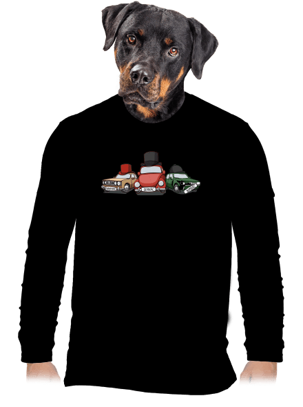 Traja veteráni pánske dlhý rukáv Black