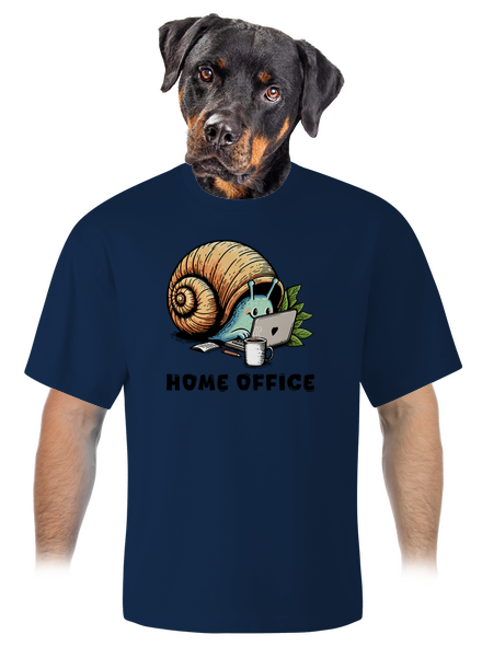Slimákov home office unisex tričko oversized Midnight Blue
