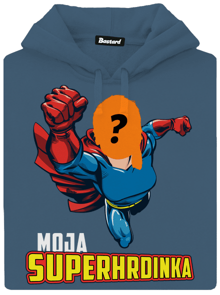 Moja superhrdinka dámska mikina klokanka Denim