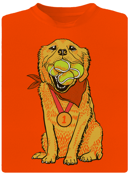 Zlatý retriever pánske športové tričko Neon Orange