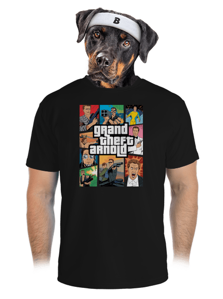 Grand Theft Arnold pánske športové tričko Black