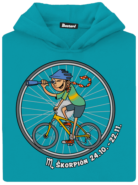 Cyklistický horoskop: Škorpión detská mikina klokanka Hawaiian Blue