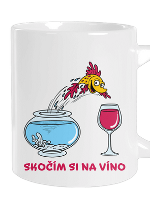 Skočím si na víno veľký hrnček White