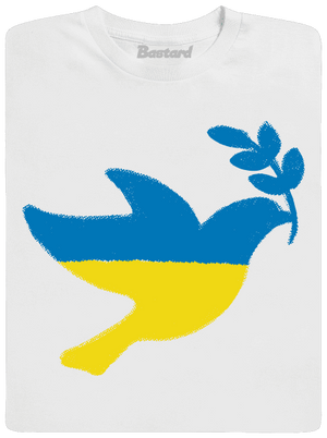 Ukrajina - Holubica obrys pánske dlhý rukáv White