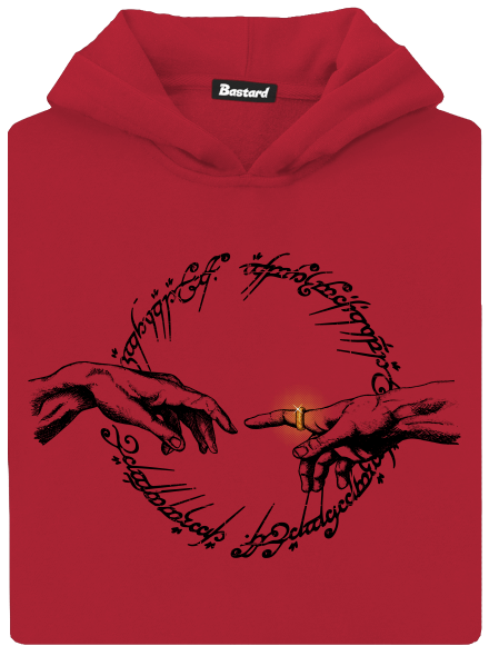 God of ring detská mikina klokanka Fire Red