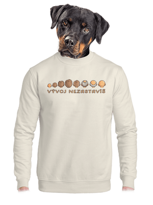 Vývoj nezastavíš unisex mikina bez kapucne Off White