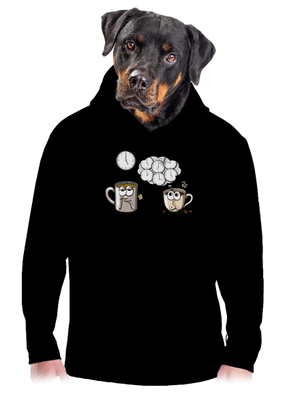 Čaj o piatej, káva stále pánska mikina klokanka Black