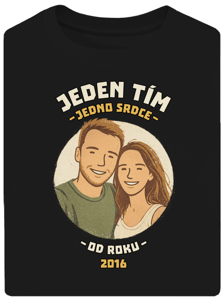 Jeden tím z vlastnej fotky unisex tričko oversized Black