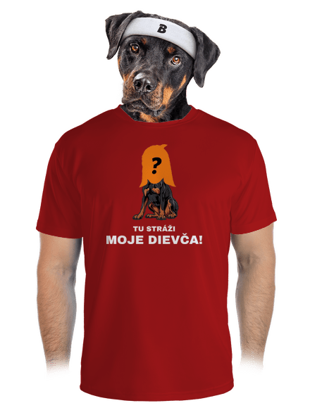 Tu strážim ja pánske športové tričko Red Mal
