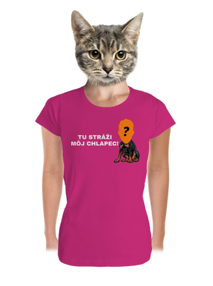 Tu strážim ja dámske tričko prémium Magenta