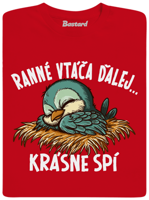Ranné vtáča spí detské tričko Red