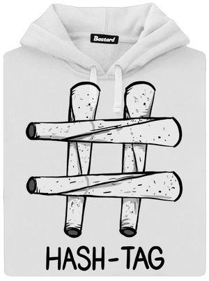 Hash tag dámska mikina klokanka White