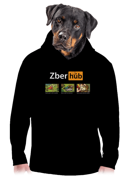Zber húb pánska mikina klokanka Black