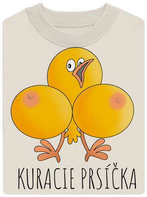 Kuracie prsíčka unisex mikina bez kapucne Off White