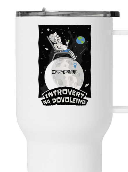 Introvert na dovolenke termohrnček White