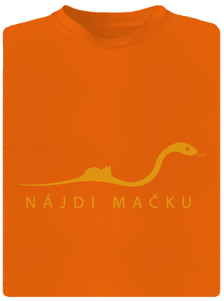 Nájdi mačku detské športové tričko Neon Orange