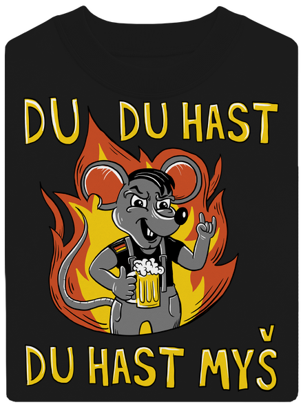 Du hast myš unisex mikina bez kapucne Black