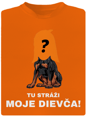 Tu strážim ja pánske športové tričko Neon Orange