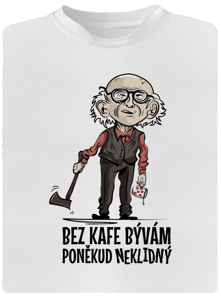 Neklidný bez kafe pánske športové tričko White