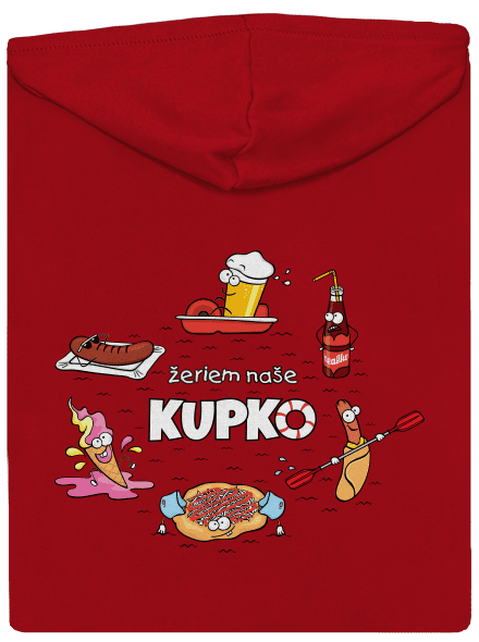 Slovenské kupko pánska mikina na zips Red