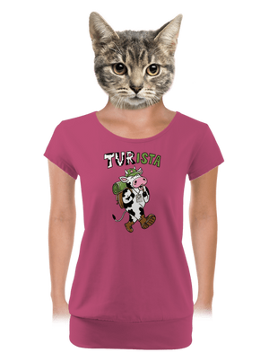 Tur na cestách dámske tričko s lemom Magenta