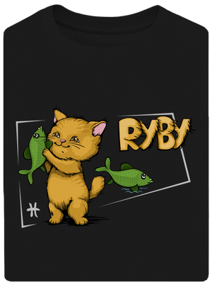 Mačací horoskop: Ryby unisex tričko oversized Black