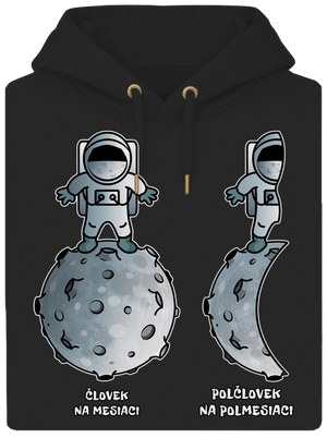 Polčlovek na polmesiaci unisex mikina premium Dark Black
