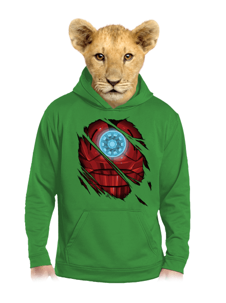 Ironman detská mikina klokanka Kelly Green AWD