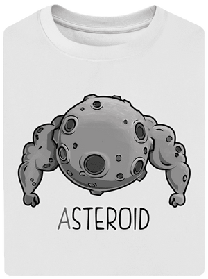 Asteroid unisex tričko oversized White