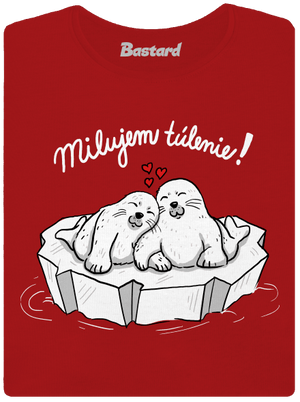 Milujem túlenie dámske tričko s lemom Red Mal