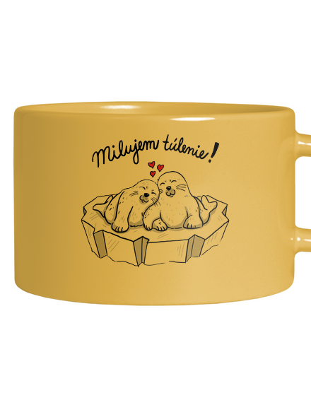 Milujem túlenie hrnček makronka Yellow Macaron