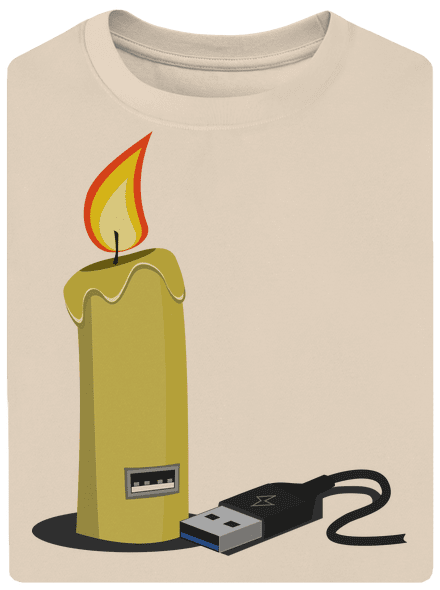 USB sviečka unisex tričko oversized Almond