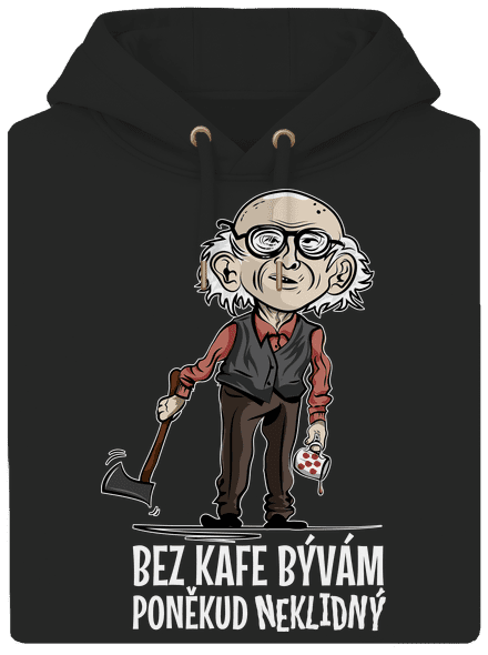 Neklidný bez kafe unisex mikina premium Dark Black