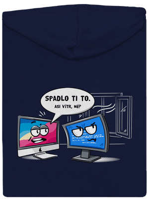 Mac vs. Windows pánska mikina na zips Navy