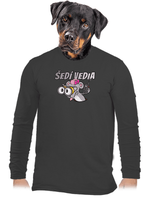 Šedí vedia - myš pánske dlhý rukáv Dark Grey