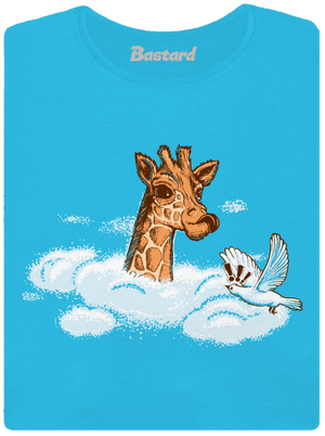 Žirafa v oblakoch dámske tričko Blue Atol