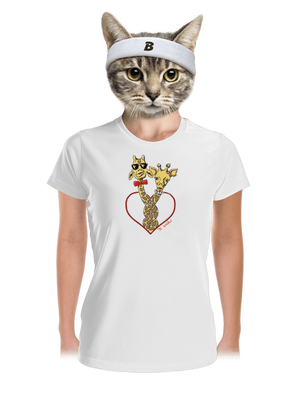 Žirafy vo zväzku dámske športové tričko White