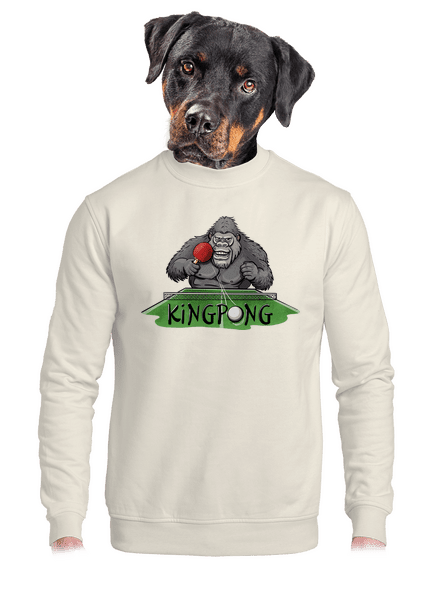 King pong unisex mikina bez kapucne Off White