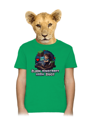 Žijem Minecraft detské tričko Kelly Green
