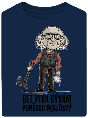 Neklidný bez piva unisex tričko oversized Midnight Blue