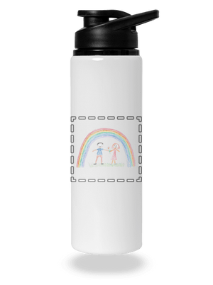 Detské kresby - Nahraj vlastnú flaša na vodu White