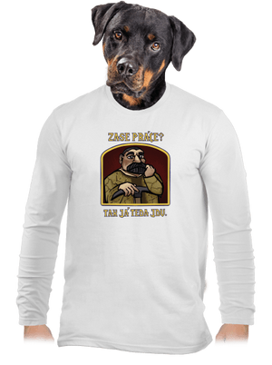 Zase práce? pánske dlhý rukáv White