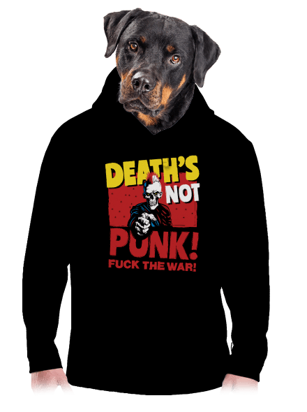 Death's not punk pánska mikina klokanka Black