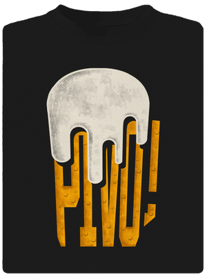 Nápis Pivo pánske športové tričko Black