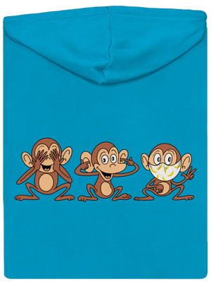 Opičky dámska mikina na zips Blue Atol