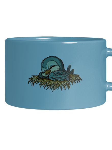 Ranné vtáča spí hrnček makronka Blue Macaron